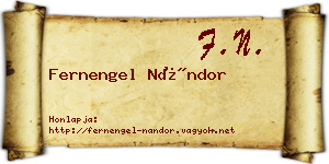 Fernengel Nándor névjegykártya
